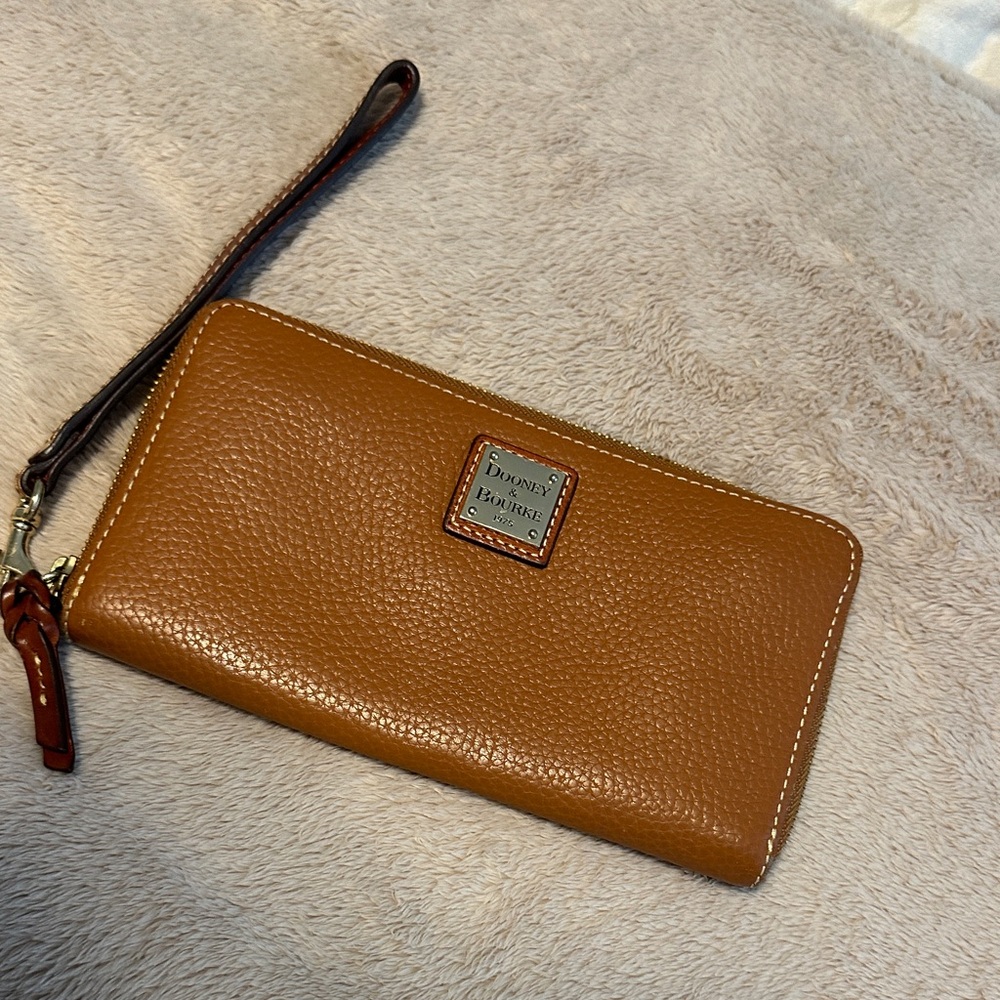 Dooney & Bourke Brown Leather Wristlet